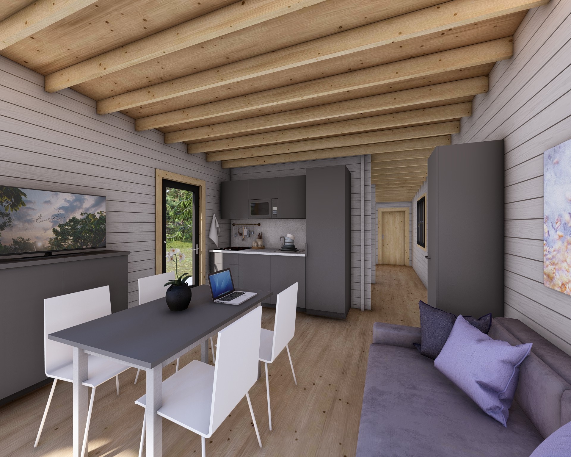 Interni Bungalow in Legno - Salotto