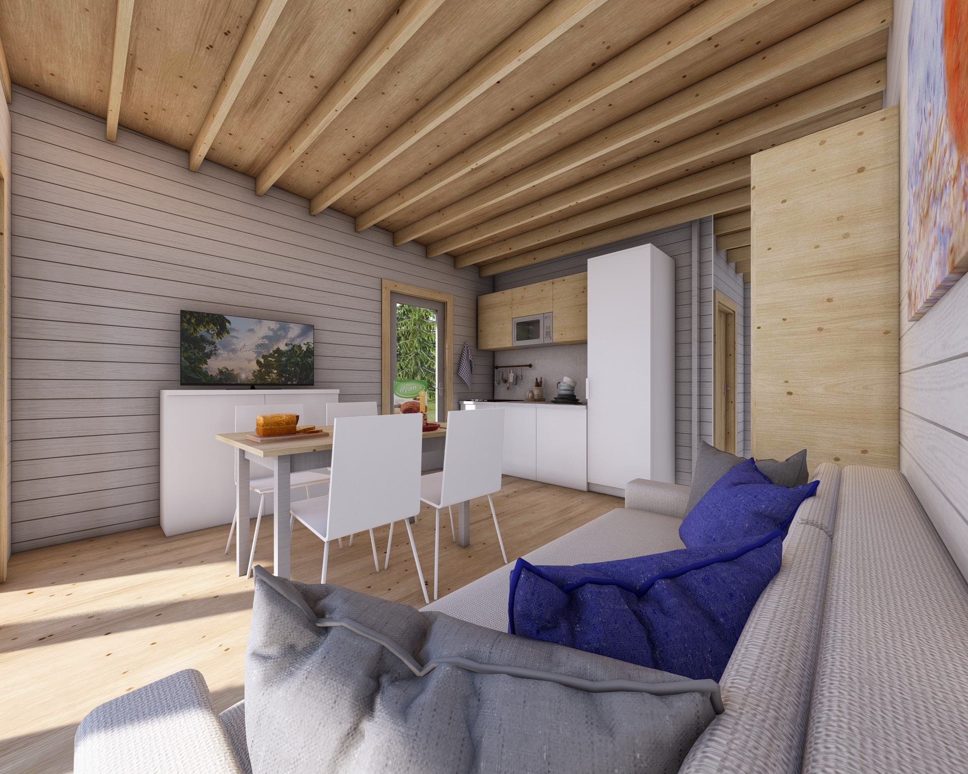 Interni Bungalow in Legno - Salotto